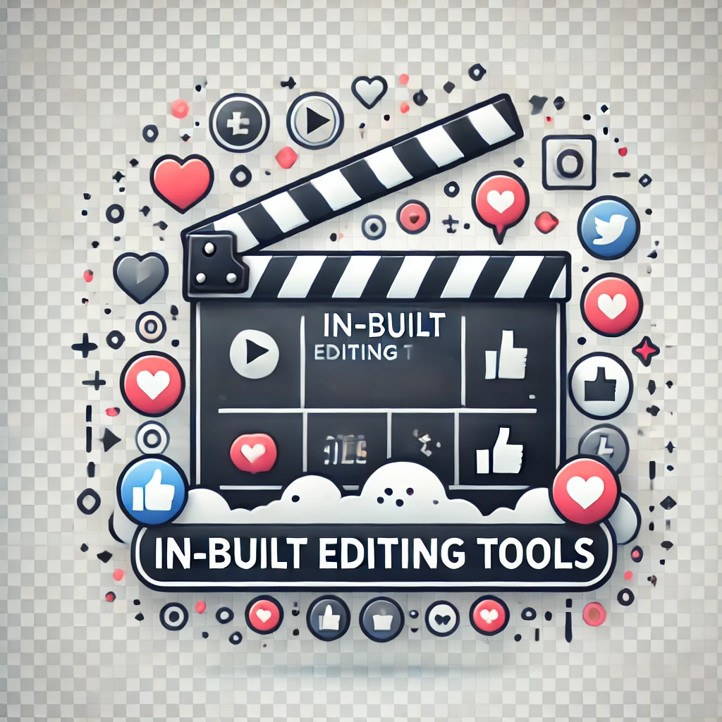 TikTok APK 40.5.3 (No Watermark, Region Unlocked) 17 DALL·E 2024 11 18 04.20.23 A clean and modern illustration of a movie clapperboard with social media icons like hearts likes and comments floating above it. Below the clapperb